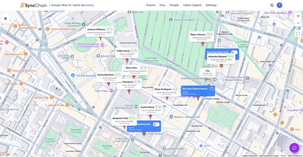 SyncChain Platform - Real-time Event Networking Map